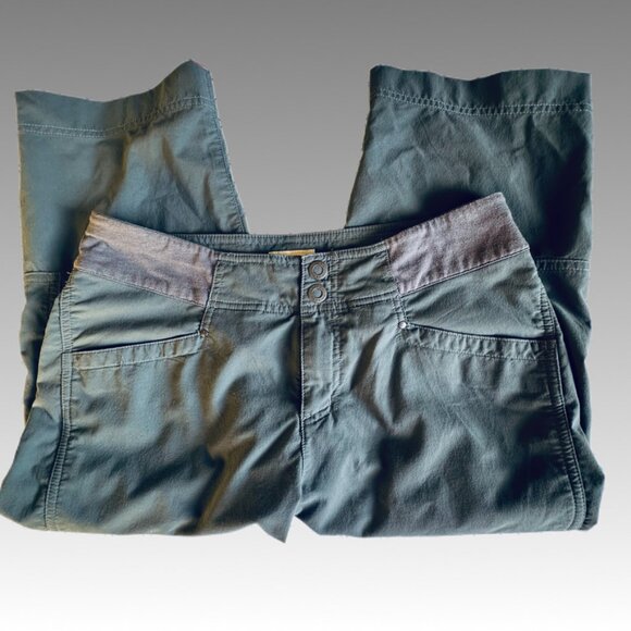 Royal Robbins Capri Pant Comfort Travel Grunge Y2K Gorpcore Hike Olive Green 8 - Picture 2 of 6